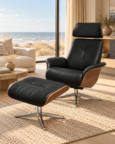 Vintage lounge stoel met voetbank — foto 5