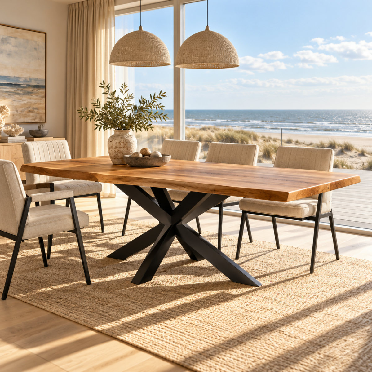 Boomstam tafel van 140 tot 300 cm — foto 1