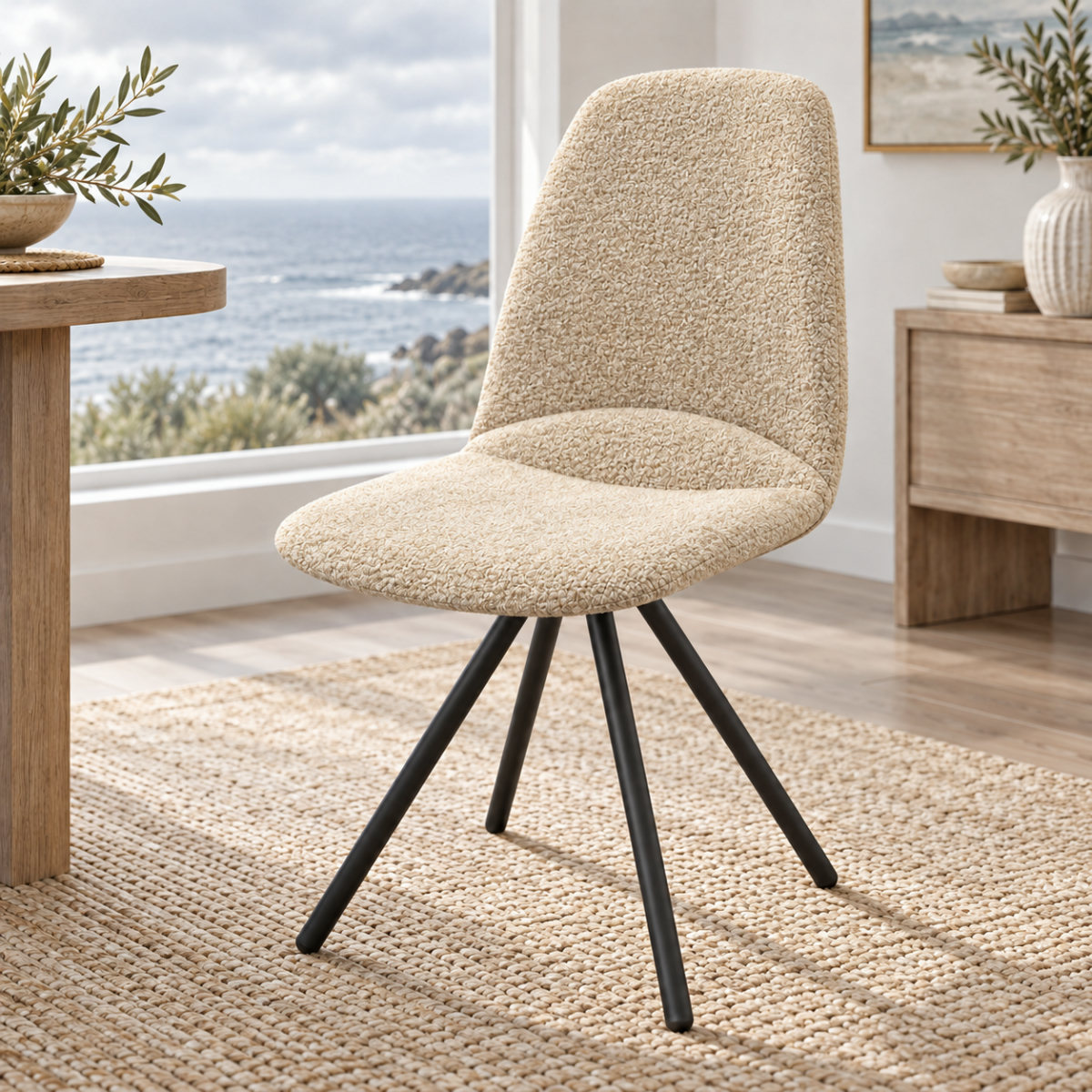 Stoel met bouclé bekleding — foto 1